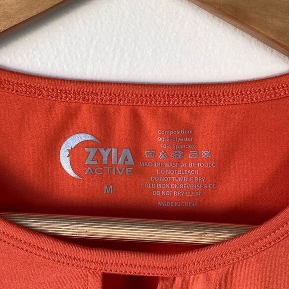 Zyia Active coral go to crop twist tee Shirt Crop Top size Medium - Picture 4 of 7